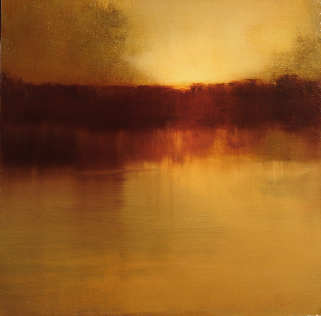 Storm Cloud At Sunset (oil on panel, 24" x 24")