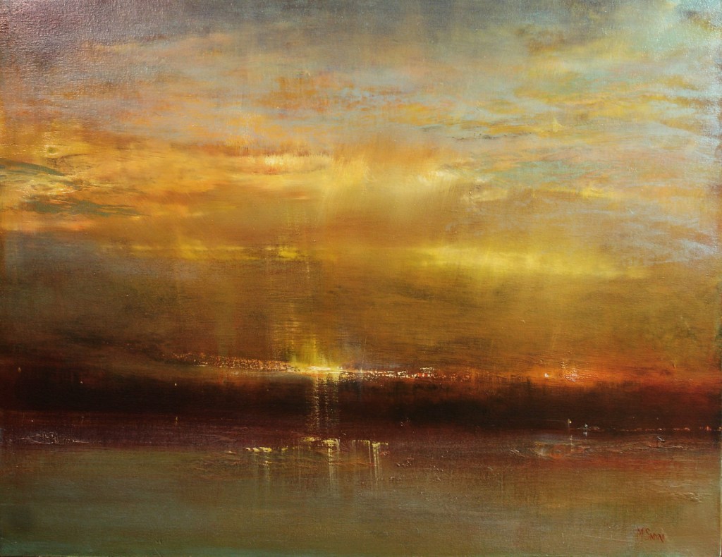 Long Island Sunset (Oil On Canvas, 20"x24")