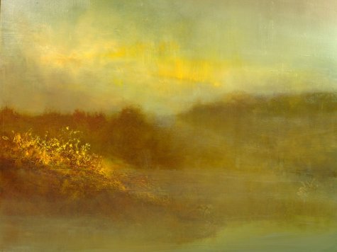 "Dusk, Edge Of The River" (Final Version) (oil on canvas, 24"x30")