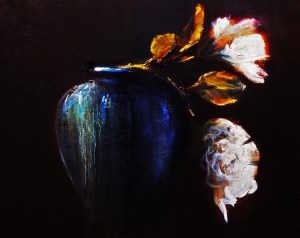 Two Roses, Blue&nbsp;Stoneware