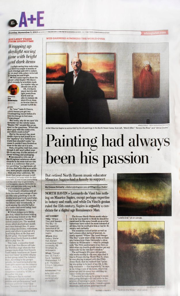 Maurice Sapiro Featured In The New Haven Register