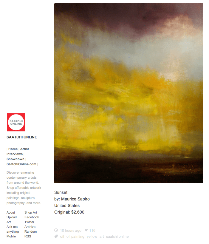 "Sunset" by Maurice Sapiro Featured In Saatchi Online Blog